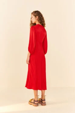 Farm Rio Red Front Circle Cut Out Midi Dress 9 Farm Rio Red Front Circle Cut Out Midi Dress -Colorful Wear Store 312693 04