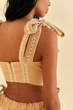 Farm Rio Sand Richelieu Sleeveless Midi Dress -Colorful Wear Store 313594 04