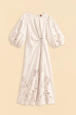 Farm Rio Off-White Richelieu Cut Out Midi Dress -Colorful Wear Store 313595 06