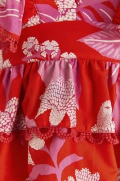 Farm Rio Red Dewdrop Floral Sleeveless Blouse 7 Farm Rio Red Dewdrop Floral Sleeveless Blouse -Colorful Wear Store 313598 04