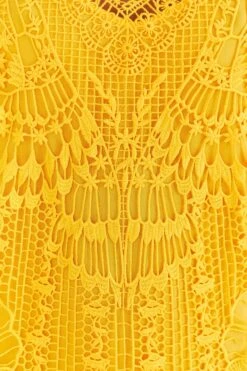 Farm Rio Yellow Guipure Midi Dress -Colorful Wear Store 313604 06