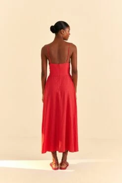 Farm Rio Red Sleeveless Midi Dress -Colorful Wear Store 313607 04