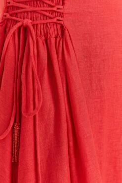 Farm Rio Red Sleeveless Midi Dress -Colorful Wear Store 313607 05