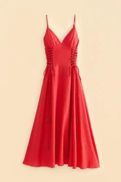 Farm Rio Red Sleeveless Midi Dress -Colorful Wear Store 313607 06 Copia