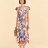 Farm Rio Off-White Mixed Lobsters Midi Dress