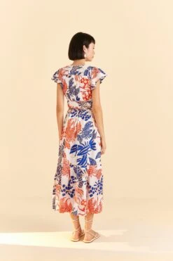 Farm Rio Off-White Mixed Lobsters Midi Dress -Colorful Wear Store 313608 04