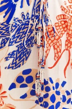 Farm Rio Off-White Mixed Lobsters Midi Dress -Colorful Wear Store 313608 05