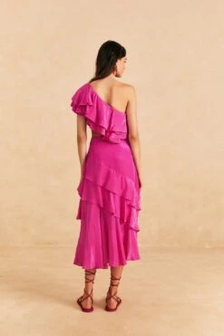 Farm Rio Dark Pink Marocaine Ruffle Skirt -Colorful Wear Store 313615 04