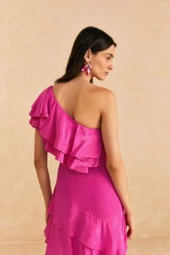 Farm Rio Dark Pink Marocaine Ruffle Top -Colorful Wear Store 313616 04
