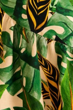 Farm Rio Tropical Leaves One Shoulder Mini Dress -Colorful Wear Store 313620 04