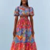 Farm Rio Macaw Party Mix Maxi Skirt