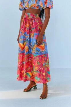 Farm Rio Macaw Party Mix Maxi Skirt -Colorful Wear Store 313623 03
