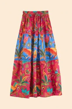 Farm Rio Macaw Party Mix Maxi Skirt -Colorful Wear Store 313623 06