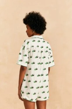 Farm Rio Cross Stitch Coconut Embroidered Romper -Colorful Wear Store 313624 04