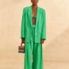 Farm Rio Bright Green Tailored Pants