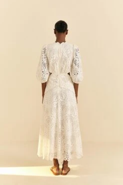 Farm Rio Off-White Richelieu Midi Dress -Colorful Wear Store 313629 03
