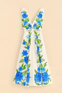Farm Rio Off-White Romantic Garden Midi Dress -Colorful Wear Store 313630 05