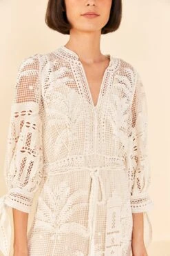 Farm Rio Off-White Morada Boa Guipure Dress 7 Farm Rio Off-White Morada Boa Guipure Dress -Colorful Wear Store 313631 03