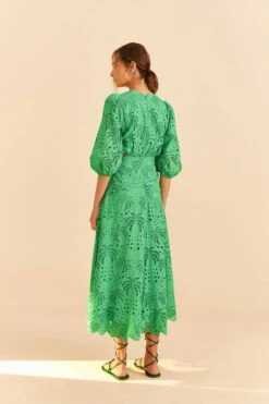 Farm Rio Green Richelieu Midi Dress -Colorful Wear Store 313648 04