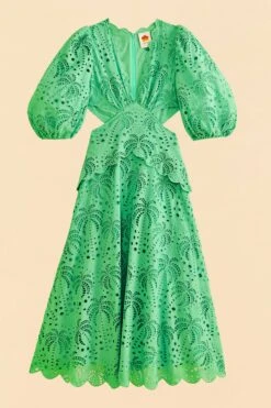 Farm Rio Green Richelieu Midi Dress -Colorful Wear Store 313648 06