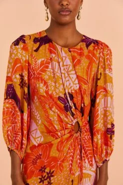 Farm Rio Beige Jungle Panther Lenzing™ Ecovero™ Viscose Midi Dress 9 Farm Rio Beige Jungle Panther Lenzing™ Ecovero™ Viscose Midi Dress -Colorful Wear Store 313673 03