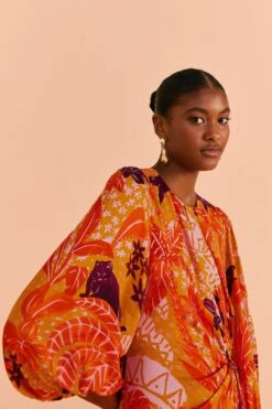 Farm Rio Beige Jungle Panther Lenzing™ Ecovero™ Viscose Midi Dress 10 Farm Rio Beige Jungle Panther Lenzing™ Ecovero™ Viscose Midi Dress -Colorful Wear Store 313673 04