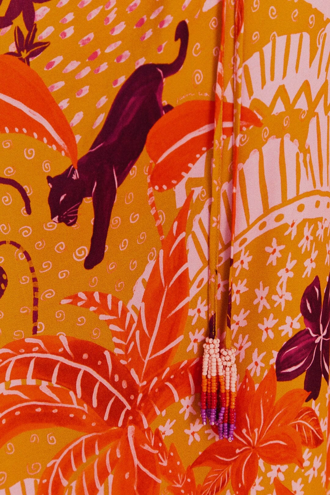 Farm Rio Beige Jungle Panther Lenzing™ Ecovero™ Viscose Midi Dress 6 Farm Rio Beige Jungle Panther Lenzing™ Ecovero™ Viscose Midi Dress - Image 6