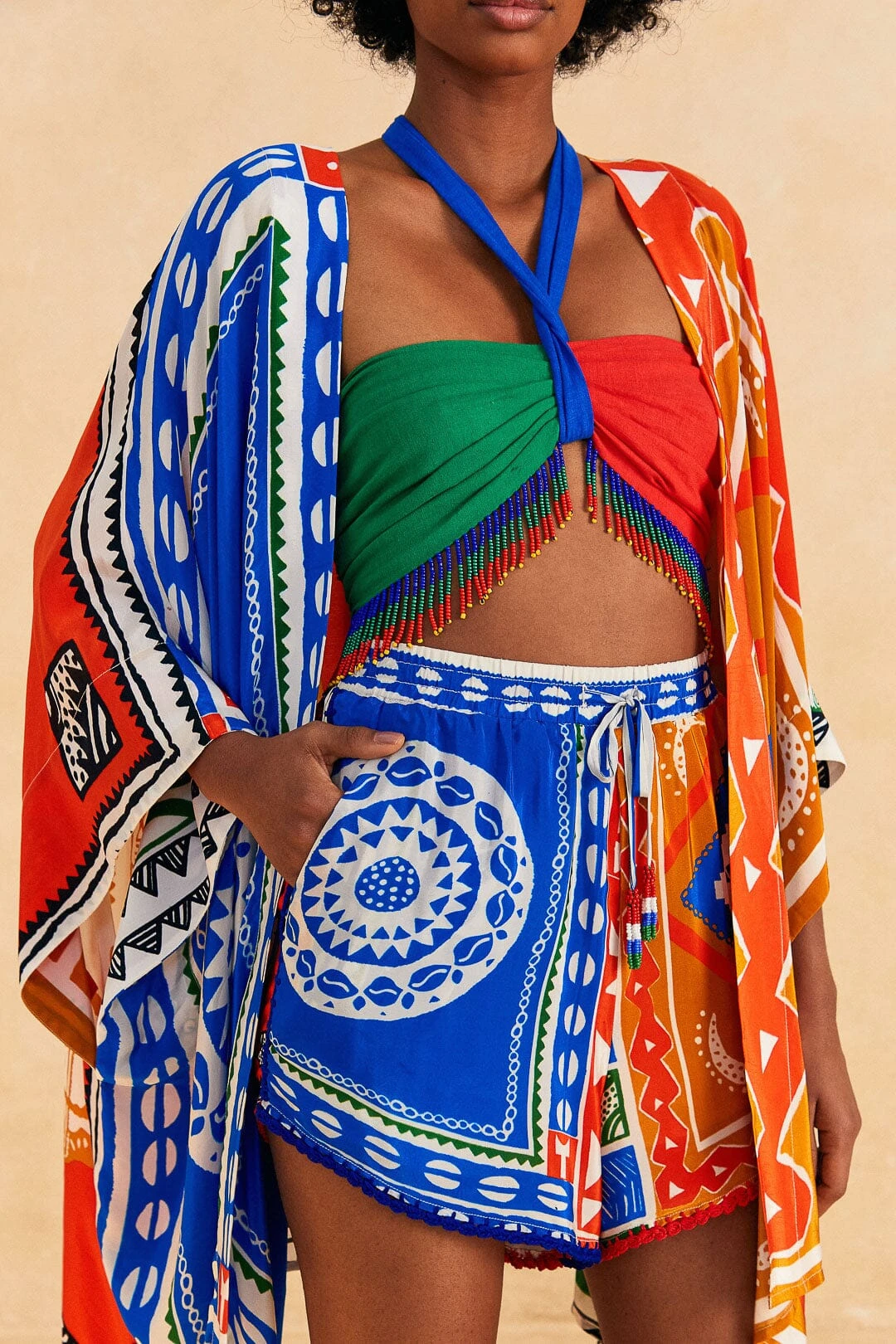 Farm Rio Off-White Pitta Colors Shorts 3 Farm Rio Off-White Pitta Colors Shorts - Image 3