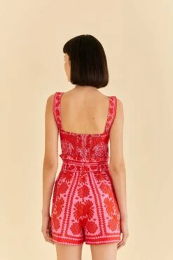 Farm Rio Red Jungle Scarf Romper 9 Farm Rio Red Jungle Scarf Romper -Colorful Wear Store 313677 04