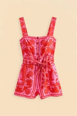 Farm Rio Red Jungle Scarf Romper 11 Farm Rio Red Jungle Scarf Romper -Colorful Wear Store 313677 06
