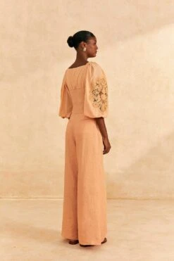 Farm Rio Dark Sand Lace Blouse -Colorful Wear Store 313679 04