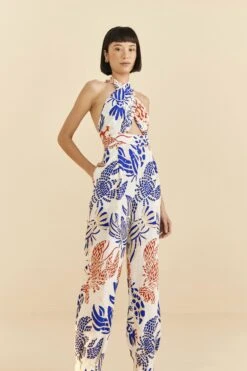 Farm Rio Off-White Mixed Lobsters Jumpsuit