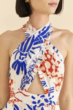 Farm Rio Off-White Mixed Lobsters Jumpsuit 7 Farm Rio Off-White Mixed Lobsters Jumpsuit -Colorful Wear Store 313681 03