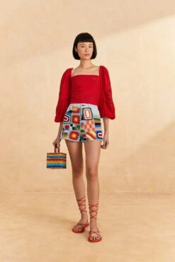 Farm Rio Red Lace Blouse 7 Farm Rio Red Lace Blouse -Colorful Wear Store 313682 02