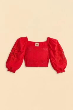 Farm Rio Red Lace Blouse 11 Farm Rio Red Lace Blouse -Colorful Wear Store 313682 06