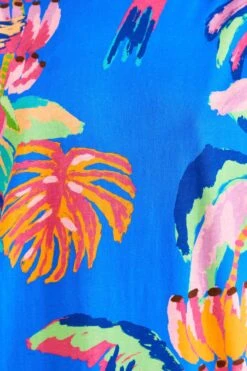 Farm Rio Blue Painted Jungle T-Shirt Dress -Colorful Wear Store 313685 05