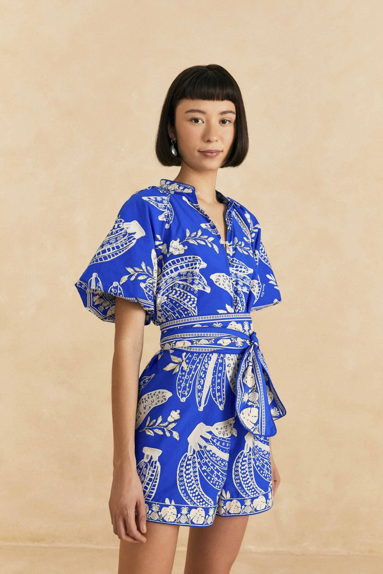 Farm Rio Blue Lace Banana Romper 1 Farm Rio Blue Lace Banana Romper