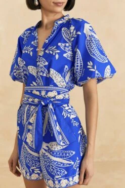 Farm Rio Blue Lace Banana Romper 8 Farm Rio Blue Lace Banana Romper -Colorful Wear Store 313686 03