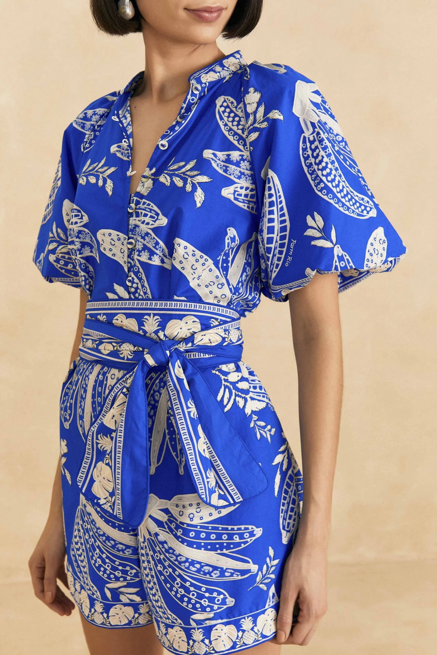 Farm Rio Blue Lace Banana Romper 4 Farm Rio Blue Lace Banana Romper - Image 4