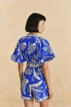 Farm Rio Blue Lace Banana Romper 7 Farm Rio Blue Lace Banana Romper -Colorful Wear Store 313686 04