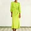 Farm Rio Lime Circle Cut Out Lenzing™ Ecovero™ Viscose Midi Dress