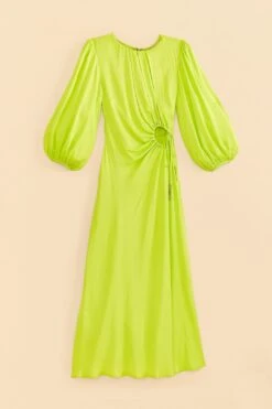 Farm Rio Lime Circle Cut Out Lenzing™ Ecovero™ Viscose Midi Dress -Colorful Wear Store 313687 06