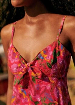 Farm Rio Macaw Flowers Red Jolia Dress -Colorful Wear Store 313758 04