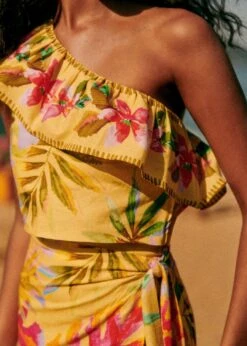 Farm Rio Summer Forest Yellow Parioca Blouse -Colorful Wear Store 313790 02