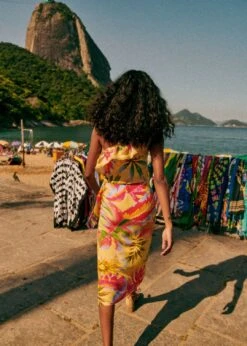 Farm Rio Summer Forest Yellow Bia Midi Skirt -Colorful Wear Store 313792 04