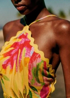 Farm Rio Summer Forest Yellow Burna Midi Dress -Colorful Wear Store 313793 03