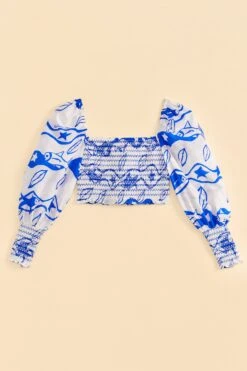 Farm Rio Off-White Pitta Waves Smocked Blouse -Colorful Wear Store 314085 06