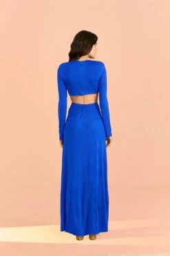 Farm Rio Blue Knot Cut Out Maxi Dress 8 Farm Rio Blue Knot Cut Out Maxi Dress -Colorful Wear Store 314099 04