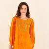 Farm Rio Orange Lace Blouse