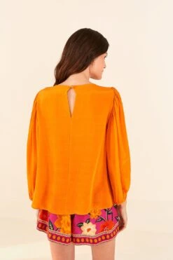 Farm Rio Orange Lace Blouse -Colorful Wear Store 314469 04
